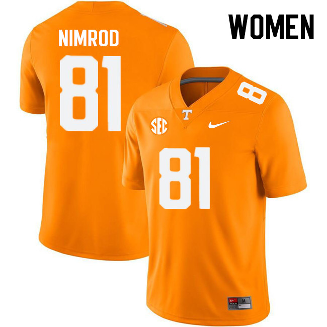 Women #81 Chas Nimrod Tennessee Volunteers College Football Jerseys Stitched Sale-Orange